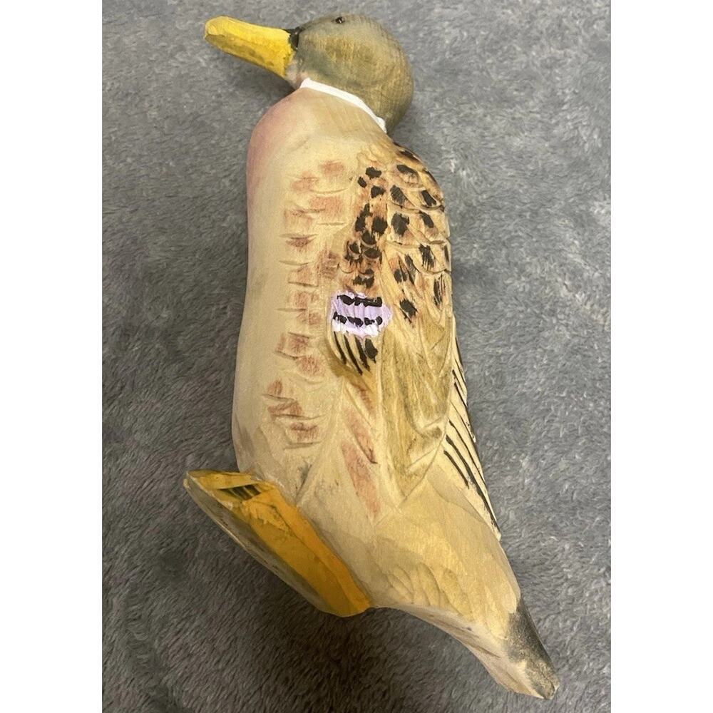 Decorative Wooden Vintage Mallard Duck Wood Carving - Picture 4 of 7
